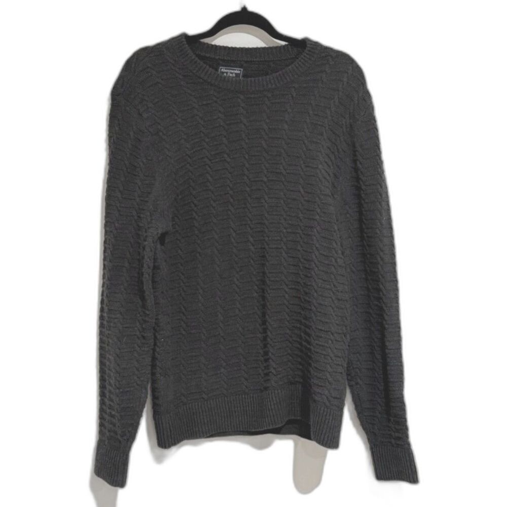 Abercrombie Mens M Sweater Grey Brown Geometric Preppy Date Night Business‎